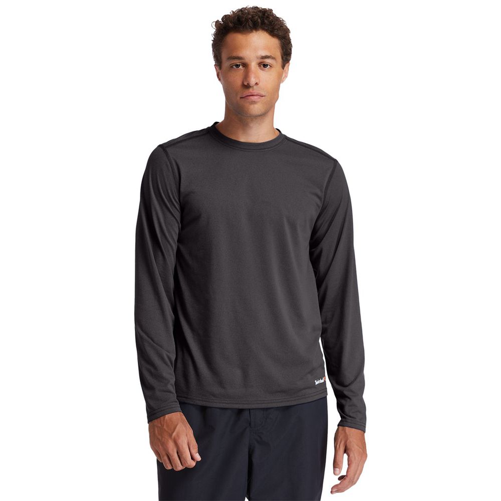 Camisetas Timberland Hombre Pro® Wicking Good Sport Long-Sleeve Gris Oscuro - Chile RCQ-931752